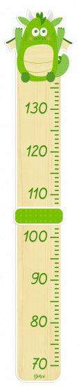 groeimeter draak 115 cm hout beige/lichtgroen