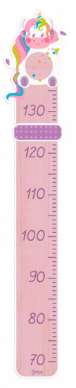 groeimeter eenhoorn meisjes 115 cm hout roze/paars