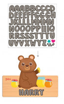 naambord beer junior 25 x 16 cm hout bruin 2-delig