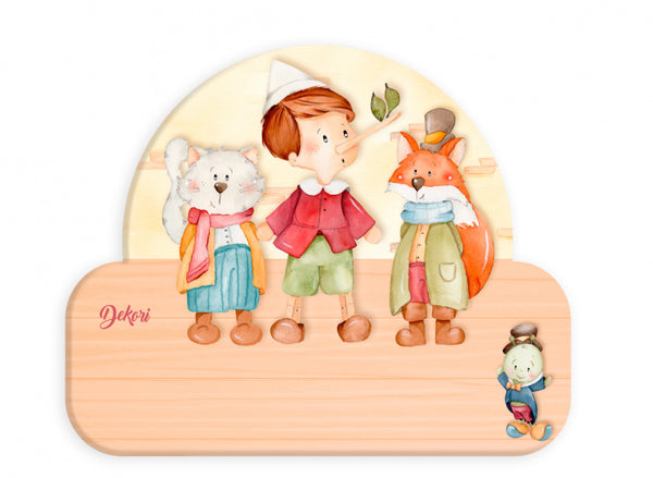 naambord Pinokkio junior 12 x 17 cm hout
