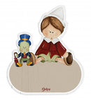 naambord Pinokkio junior 12 x 17 cm hout lichtbruin