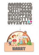 naambord Pinokkio junior 25 x 16 cm hout 2-delig