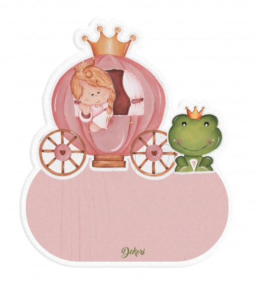 naambord prinses meisjes 12 x 17 cm hout roze
