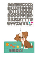 naambord puppy 25 x 16 cm hout bruin/wit 2-delig