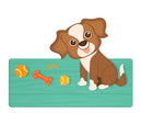 naambord puppy 25 x 16 cm hout bruin/wit 2-delig