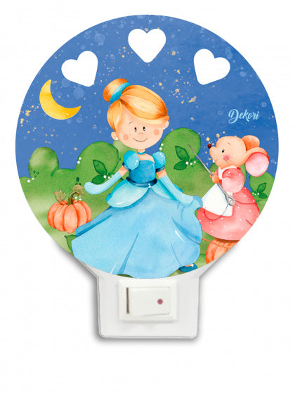 nachtlamp Assepoester led junior 12 x 14 cm hout