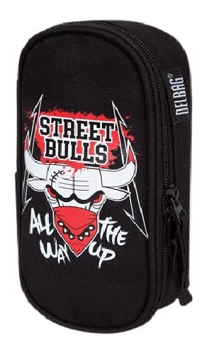 etui Street Bulls 22 x 12 x 5,5 cm polyester zwart/rood