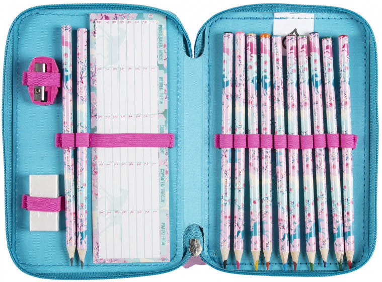 etui I Love Horses meisjes 21 x 12 cm polyester 28-delig