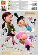 muursticker junior 50 x 70 cm geel/blauw 2-delig