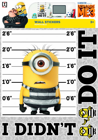 muursticker meetlat junior 50 x 70 cm grijs/geel