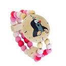 armband mol junior hout/lycra roze/beige