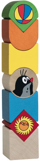 blokkenset mol junior 14 x 5,5 cm hout 7-delig