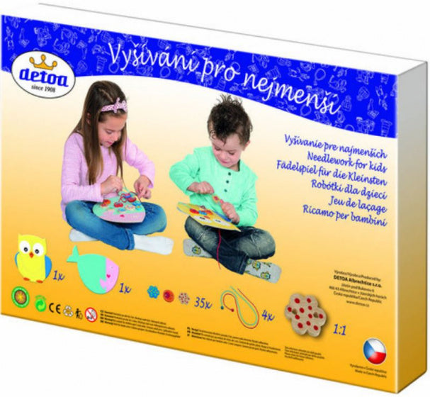 borduurset dieren junior karton/hout 41-delig
