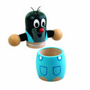 doosje met mol junior 11 cm hout zwart/blauw