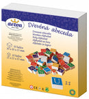 houten alfabet en tekens junior 22,7 x 5 cm 60-delig