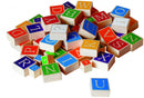 houten alfabet en tekens junior 22,7 x 5 cm 60-delig