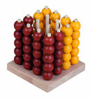 kralenspel junior 8,5 x 9 cm hout rood/geel