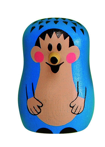 magneet egel 5 x 3,5 cm hout blauw