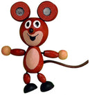 magneet muis 6 x 3,8 cm hout bruin