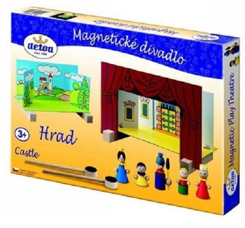 poppenhuisset magnetisch junior 33,5 x 23 cm hout 10-delig