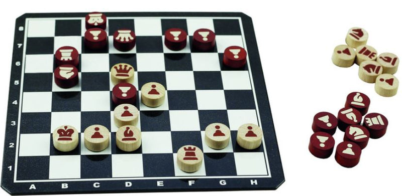 reisspel schaken magnetisch junior 16,5 cm zwart/wit