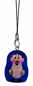 sleutelhanger kleine egel junior 4,6 cm hout blauw