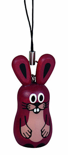 sleutelhanger kleine haas junior 5,3 cm hout roodbruin