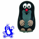 stempel mol met een bal 3,5 cm hout zwart/rood