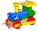 trekspeelgoed locomotief junior 145 mm hout 9-delig