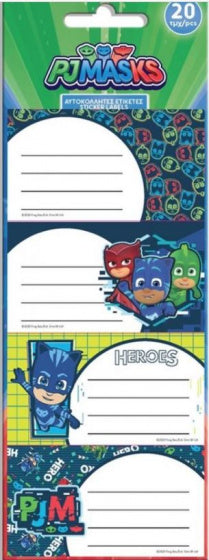 etiketten PJ masks junior papier groen 20 stuks