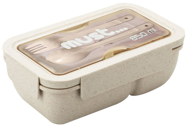 lunchset Must unisex 19 x 12 cm beige 850 ml 3-delig