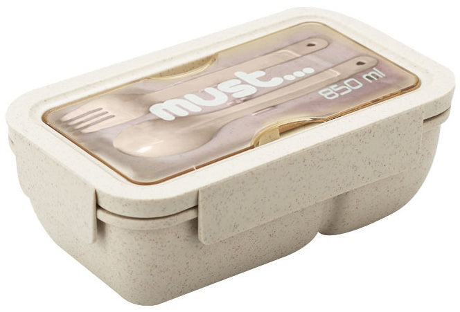 lunchset Must unisex 19 x 12 cm beige 850 ml 3-delig