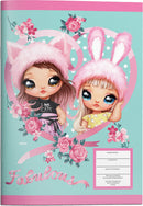 schrift Nanana meisjes 17 x 24 cm papier turquoise/roze