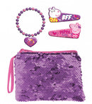 tas en accessoiresset Peppa Pig paars/roze 4-delig