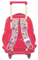 trolley rugzak meisjes 31 x 27 cm polyester rood/wit