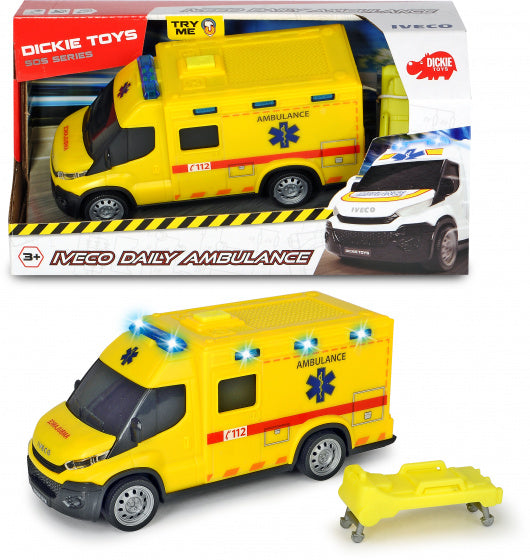auto Belgische Ambulance jongens 18 cm geel 1:32