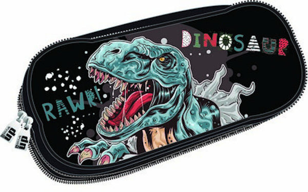 etui Dinosaur junior 23 x 10 cm polyester zwart