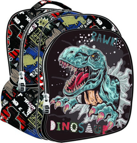 rugzak Dinosaur 11 liter 25 x 30 cm polyester zwart