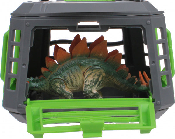 speelfiguur Stegosaurus in kooi 12,5 cm groen/grijs