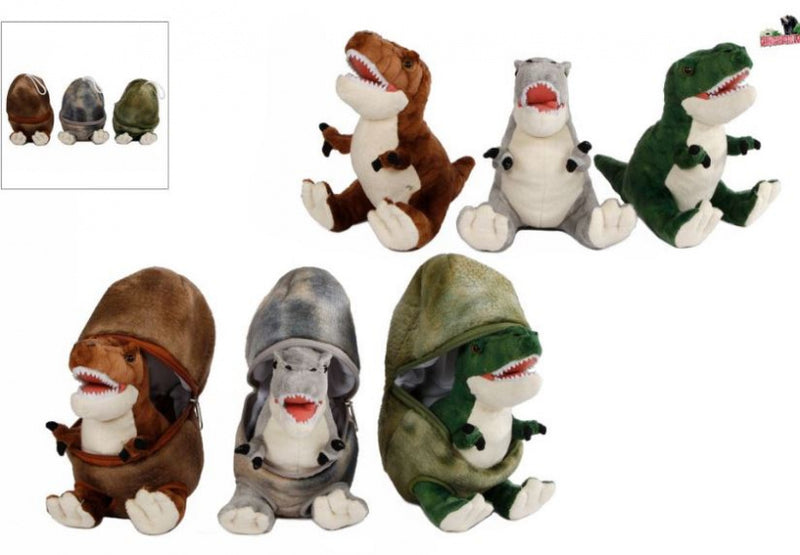 dinosaurus in ei junior 22 cm pluche bruin