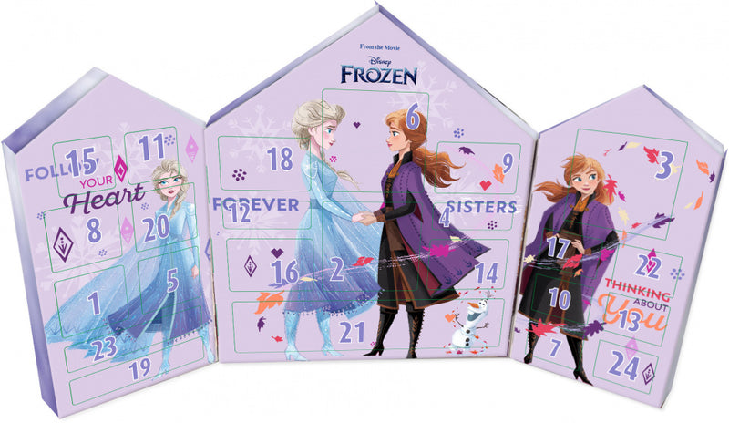 adventskalender Frozen karton paars/roze 25-delig