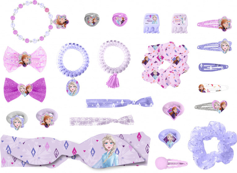 adventskalender Frozen karton paars/roze 25-delig