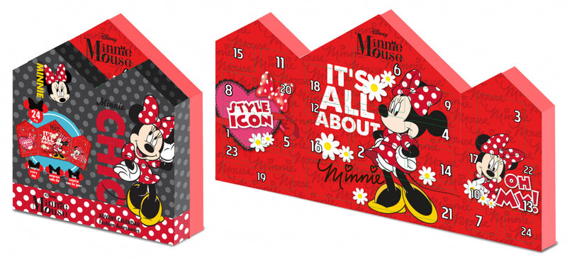 adventskalender Minnie Mouse karton rood 25-delig