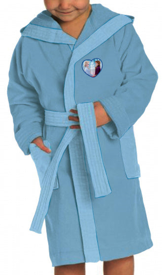 badjas Frozen II meisjes katoen lichtblauw maat 122/128