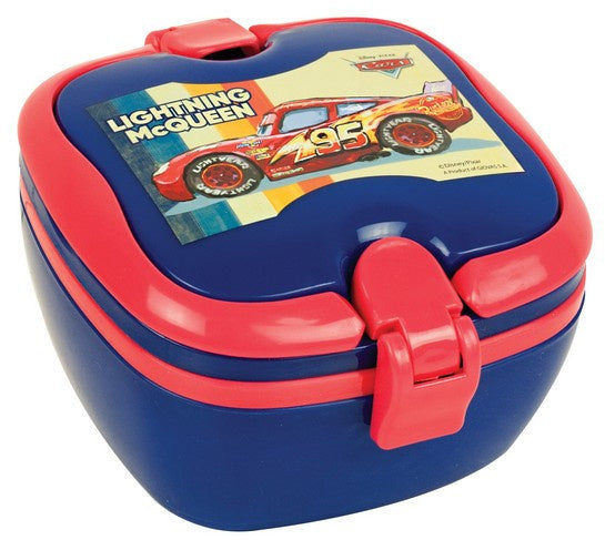 broodtrommel Cars jongens 2,5 liter PVC blauw 3-delig