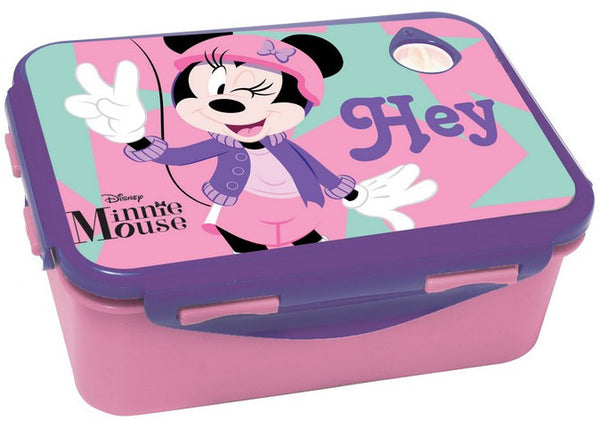 broodtrommel Minnie Mouse meisjes 17 x 12 cm roze/paars