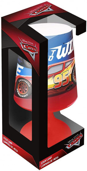 tafellamp Cars jongens 18 cm rood/blauw
