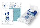 dekbedovertrek Mickey Mouse junior 100 x 140 cm wit/blauw