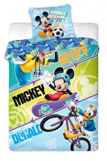 dekbedovertrek Mickey Mouse Sports 140 x 200 cm multicolor