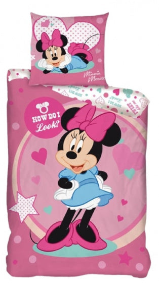 dekbedovertrek Minnie Mouse 140 x 200 cm microfiber roze